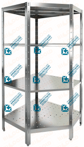 Стеллаж производственный угловой перфорированный  HICOLD  НСКУВ-5/4 П