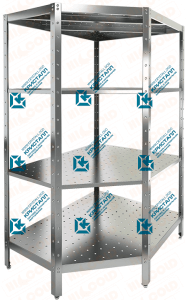 Стеллаж нержавеющий угловой перфорированный  HICOLD  НСКУВ-7/7 П