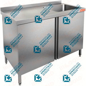 Стол производственный с распашными дверцами и моечной ванной  HICOLD  НСЗ1М-18/7БП
