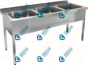 Ванна моечная цельнотянутая трехсекционная  HICOLD  НСО3М-17/7Б