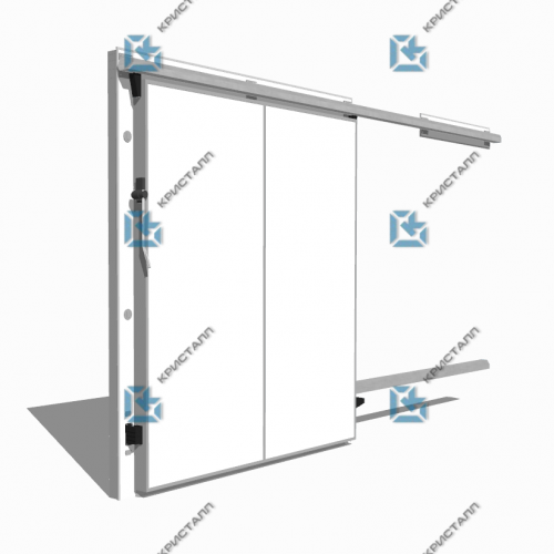 Откатная дверь тяжелой серии низкотемп. 1600×2600 120мм