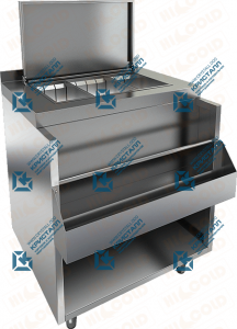 Барная станция с бортом, доп. карманом и крышкой  HICOLD  НБМВЛ-9/5БККР